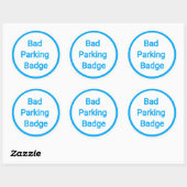 Slechte parkeerbadge ronde sticker (Vel)