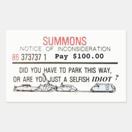 Slechte parkeertoppen rechthoekige sticker