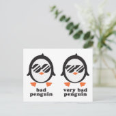 slechte pinguïn - pinguïn briefkaart (Staand voorkant)