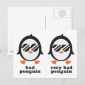 slechte pinguïn - pinguïn briefkaart (Voorkant / Achterkant)