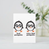slechte pinguïn - pinguïn briefkaart (Staand voorkant)