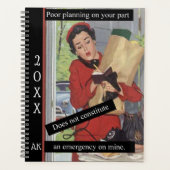 Slechte planning drukke vrouw  stijl winkelen planner (Voorkant)