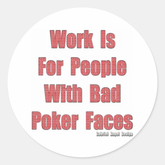 Slechte pokergezichten ronde sticker (Voorkant)