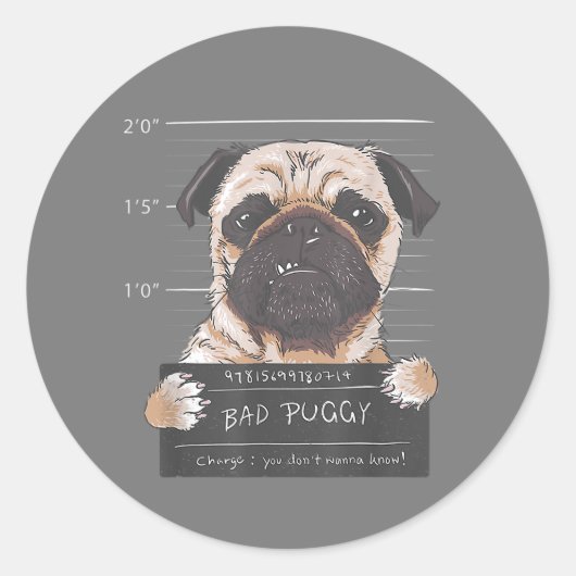 Slechte puggy-beschuldiging dat je niet wilt weten ronde sticker (Voorkant)