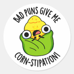 Slechte Puns Geef Mij Maïs-stipatie Grappige Maïs Ronde Sticker