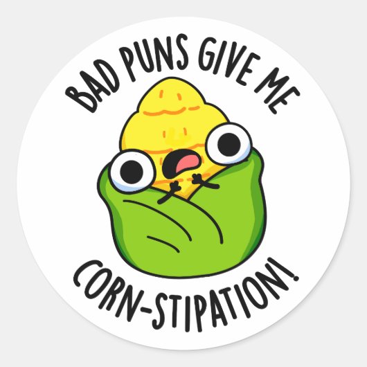 Slechte Puns Geef Mij Maïs-stipatie Grappige Maïs  Ronde Sticker (Voorkant)