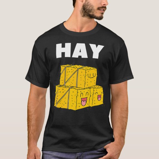 Slechte Puns Tshirt Farming Joke Hey Hay Bale Grap (Voorkant)