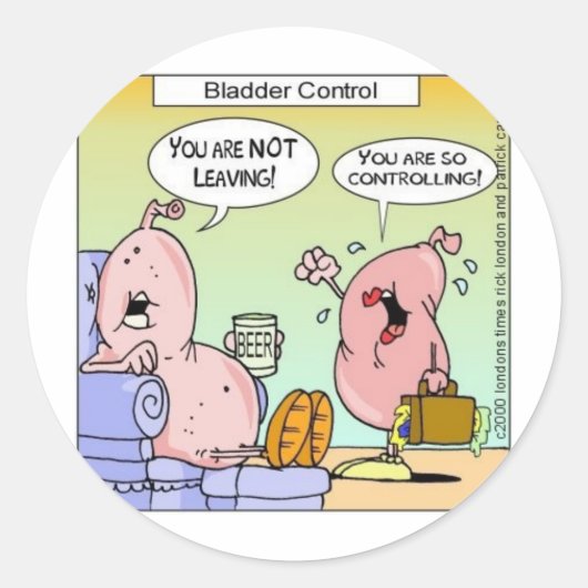 Slechte Relaties van bladder Funny Gifts & Collect Ronde Sticker (Voorkant)