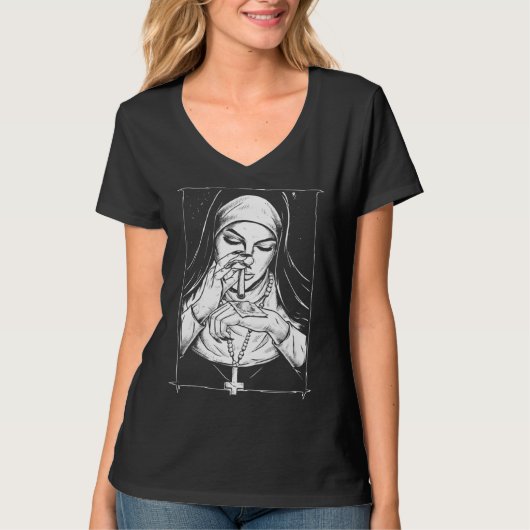 slechte religie stoute nonnen t-shirt (Voorkant)