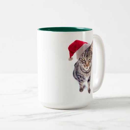 Slechte Santa Cat-Mok Tweekleurige Koffiemok (Voorkant rechts)