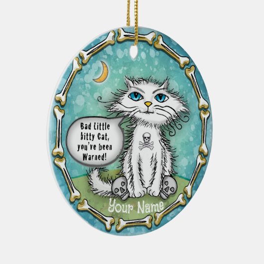 Slechte Scraggles Cat Keramisch Ornament (Rechts)