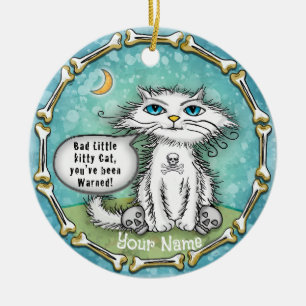 Slechte Scraggles Cat Keramisch Ornament