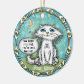 Slechte Scraggles Kat  Keramisch Ornament (Links)