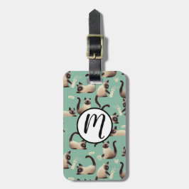 Slechte Siamese katten die er nog veel over doen Bagagelabel