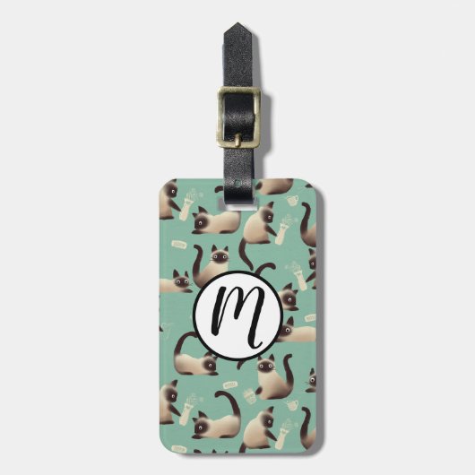 Slechte Siamese katten die er nog veel over doen Bagagelabel (Voorkant verticaal)