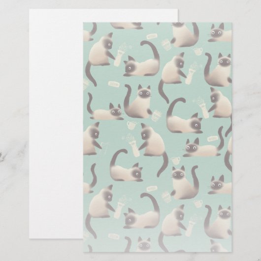 Slechte Siamese katten die er nog veel over doen Briefpapier (Voorkant / Achterkant)