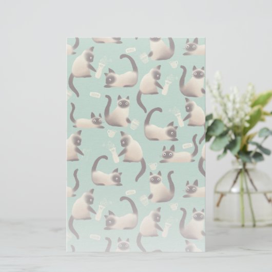 Slechte Siamese katten die er nog veel over doen Briefpapier (Staand voorkant)