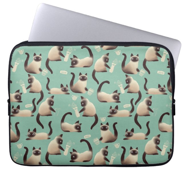 Slechte Siamese katten die er nog veel over doen Laptop Sleeve (Voorkant)