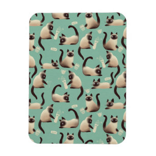 Slechte Siamese katten die er nog veel over doen Magneet