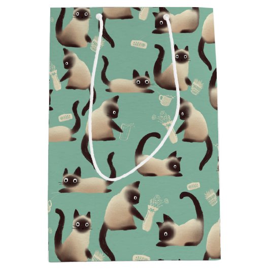 Slechte Siamese katten die er nog veel over doen Medium Cadeauzakje (Voorkant)