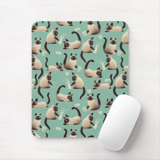 Slechte Siamese katten die er nog veel over doen Muismat (Met muis)