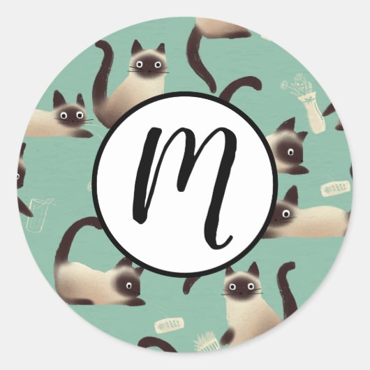 Slechte Siamese katten die er nog veel over doen Ronde Sticker (Voorkant)