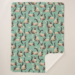 Slechte Siamese katten die er nog veel over doen Sherpa Deken