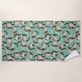 Slechte Siamese katten die er nog veel over doen Strandlaken