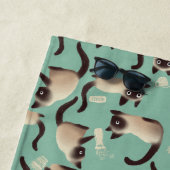 Slechte Siamese katten die er nog veel over doen Strandlaken (In situ)