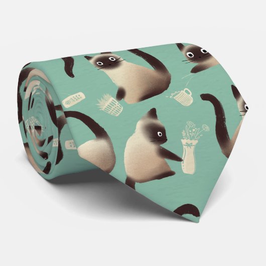Slechte Siamese katten die er nog veel over doen Stropdas (Opgerold)