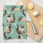 Slechte Siamese katten die er nog veel over doen Theedoek (Quarter Fold)