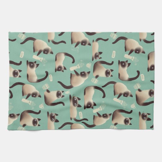 Slechte Siamese katten die er nog veel over doen Theedoek (Horizontaal)