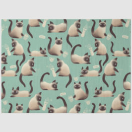 Slechte Siamese katten die er nog veel over doen Tissuepapier