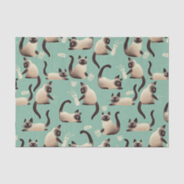 Slechte Siamese katten die er nog veel over doen Tissuepapier