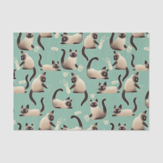 Slechte Siamese katten die er nog veel over doen Tissuepapier (Voorkant)