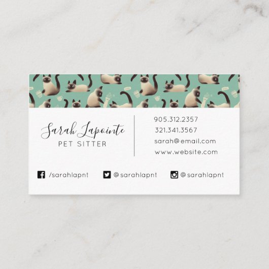 Slechte Siamese katten die er nog veel over doen Visitekaartje (Achterkant)