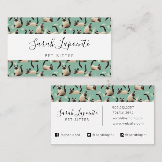 Slechte Siamese katten die er nog veel over doen Visitekaartje (Voorkant / Achterkant)