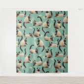 Slechte Siamese katten die er nog veel over doen Wandkleed (Voorkant)