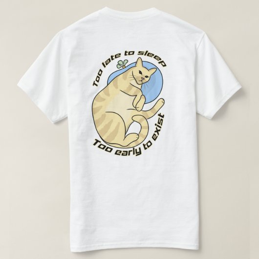 Slechte slaap katachtige | t-shirt (Design achterkant)
