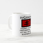 Slechte smaak dyslexische grap koffiemok (Voorkant links)