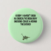 Slechte smaak ronde button 5,7 cm (Voorkant)