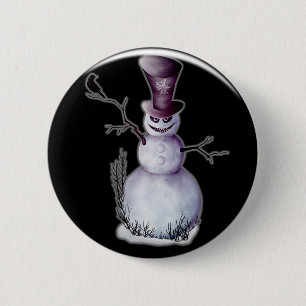 slechte sneeuwman ronde button 5,7 cm
