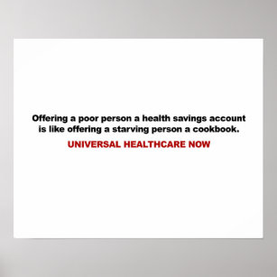 Slechte, spaarrekening, universele gezondheidszorg poster