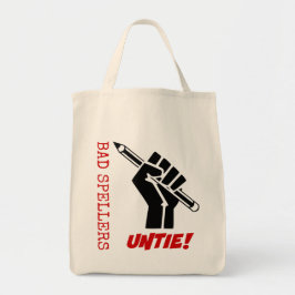 Slechte Spellers ontbinden! Verhoogde vuist Humor Tote Bag