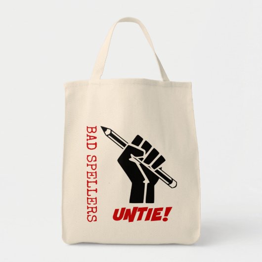Slechte Spellers ontbinden! Verhoogde vuist Humor Tote Bag (Voorkant)