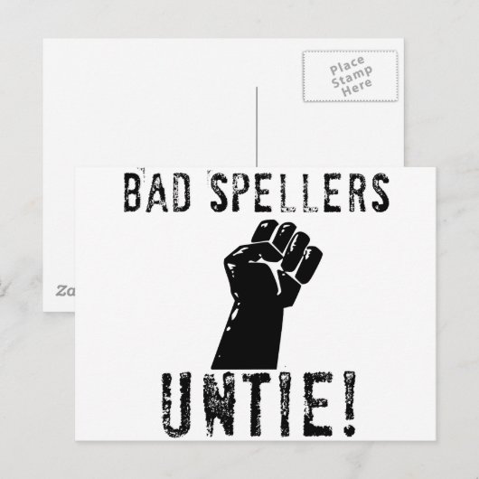 Slechte Spellers UNTIE! Briefkaart (Voorkant / Achterkant)