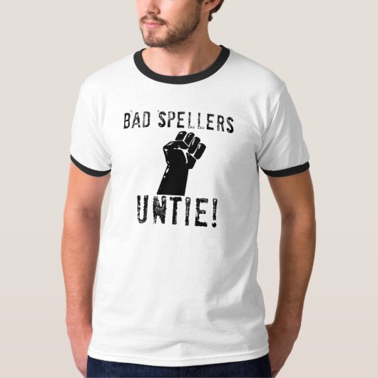 Slechte Spellers UNTIE! T-shirt (Voorkant)