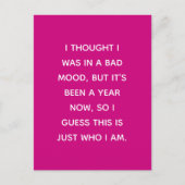 Slechte stemming voor meer dan een jaar / wie ik b briefkaart (Voorkant)