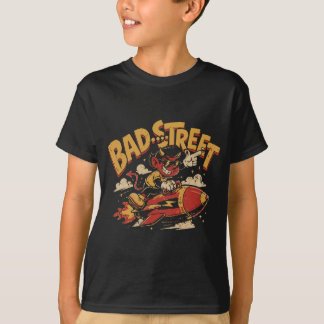 Slechte Straat Retro Raket Duivel T-shirt