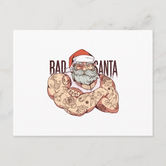 Slechte Tattoo Santa Briefkaart (Voorkant)